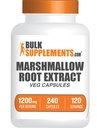 BulkSupplements.com Marshmallow Root Extract capsule - Herbal Supplement, Marhallow Root 1200mg - Gluten Free, 2 capsule per Serving, 240 Count (Pachet de 1)