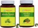 HERBAL HILLS Alfalfa comprimat şi Moringa Leaf comprimat ambalaj de 2 Combo