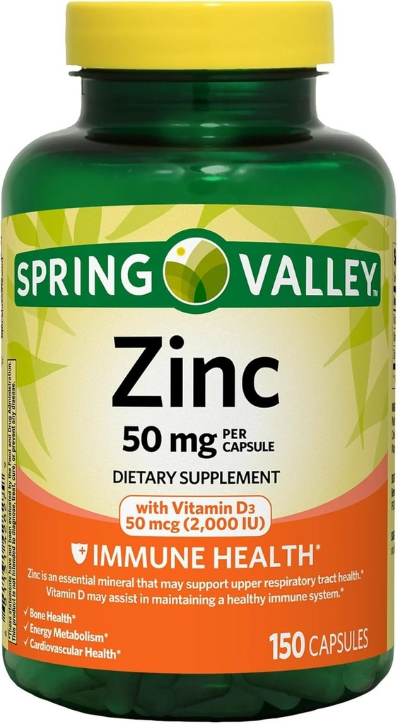 ikj Zinc cu vitamina D Capsule Supliment alimentar, 50 mg, 150 Număr