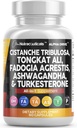 Nutra Cistanche Tribulosa Fadogia Agrestis Tongkat Ali Turkesteron pastile Ashwagandha Supliment pentru bărbaţi - 60 Conte