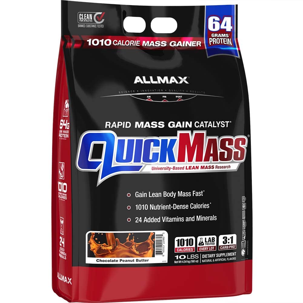 ALLMAX QUICKMASS, cookie-uri și frişcă - 10 lb - Catalizator rapid de masă - până la 64 Grams de proteine per servire - 3:1 Carb la raportul de proteine - Zero Trans Fat - până la 70 Serviri