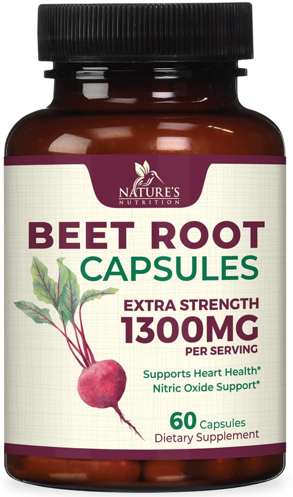 Capsule rădăcină de sfeclă 1300mg - extra puterea Red Beetroot pulbere Suplimentul 