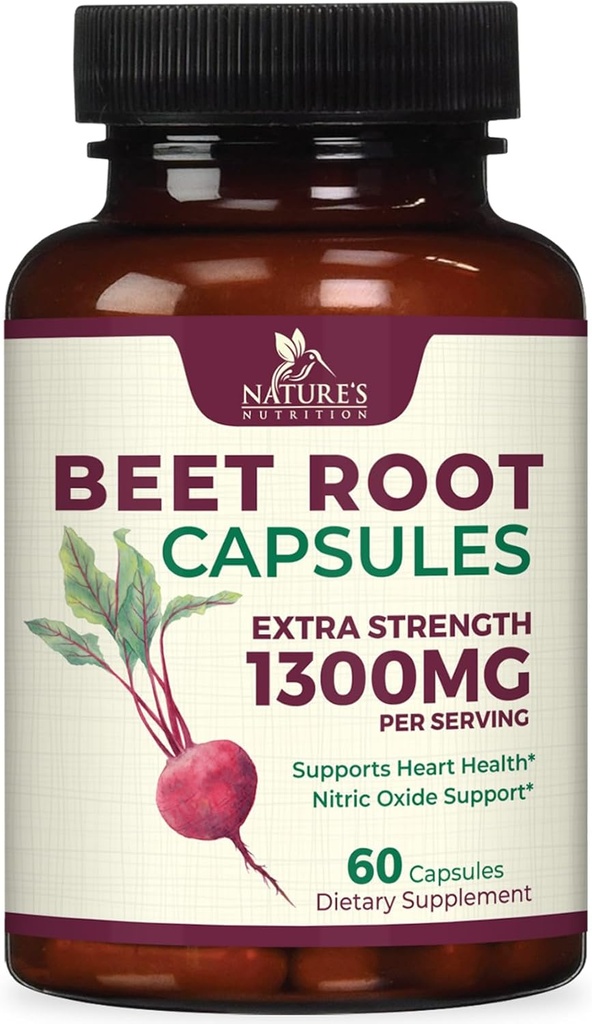 Capsule rădăcină de sfeclă 1300mg - extra puterea Red Beetroot pulbere Suplimentul 