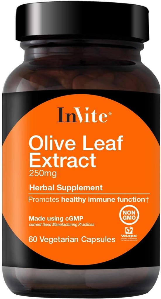 Invită sănătate extract de frunze de măsline - Oferă sprijin nutrițional pentru sistemul imunitar sănătos - 30 zile de aprovizionare - 60 capsule vegetariene (1)