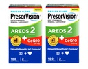 PreserVision Eye Vitamina si Suplimentul mineral AREDS 2 Formula + CoQ10, 2 in-1 Beneficii de sănătate, 100 Softgels (2 pe zi) Pachet de 2
