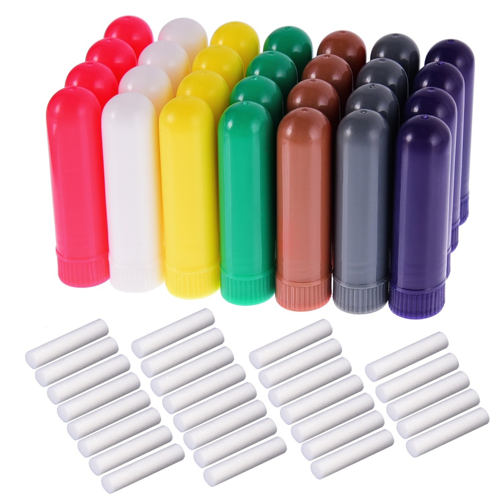 eBoot 28 Set Aromaterapia cu ulei esentiala Inhalatoare Nasal Tube Inhalabile Reîncărcabile Stick, 7 Culori, cu Wicks