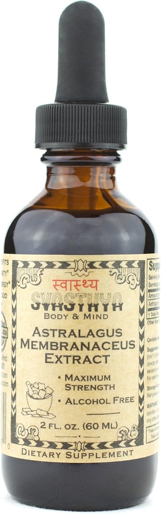 SVASTHYA BODY & MIND Astragalus Membranaceus Extract lichid - Boosts Immune System & Mental Clarity, Natural Healing & Stress Relief, Made In the USA, GMP, 2 oz