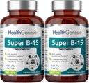 Super B-15 100 Vcaps 2 ambalaj - Niacina colină de calciu Inositol DMG TMG - Sprijină niveluri sănătoase de oxigen de energie