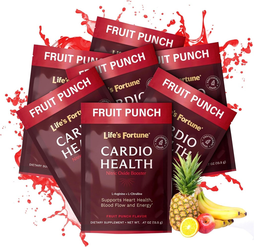 Fortune Life L Arginine L Pudră de supliment citrulline - potență ridicată supliment oxid azotic Booster cu aroma de punch de fructe naturale (7 serviri (Pachetul de 1)