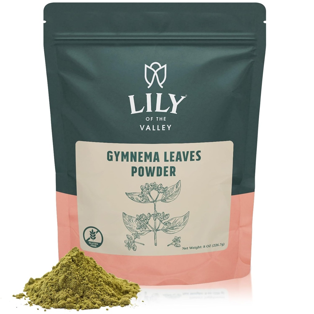 LILY OF VALLEY Gymnema Sylvestre Leaf Powder - Herbal Gurmar Powder - Vegan & Gluten-Free - Packed in Resealable Pouch (8oz, 226g)