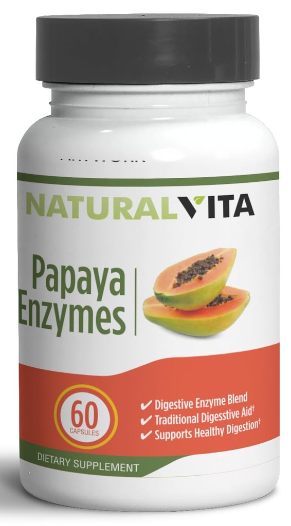 Generic Natural Vita Papaya Enzime, Digestive de tratament cu Enzyme Blend, Dietary Supplement, Nourish Your Gut with Our Papaya Enzyme Blend for Digestive Harmony and Well-Being.