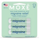 MOXE Migrene Relief Inhalatoare nazale, Uleiuri esențiale pentru dureri de cap și de tensiune Relief, Aromaterapia portabilă, Easy-to-Use, Pure & Nediluat, Peppermint, Spearmint, Eucalipt, Ceai Tree, SUA Made, 3 Pack