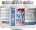 Iubesc PETS meu LLC supliment de proteine de câine - Omega 3 ulei de pește pentru câini - calitate Premium avansat - epa pentru câini - 180 Softgels (1 flacon)