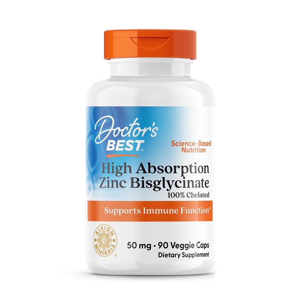 Cea mai bună absorbţie mare de zinc Bisglicinat de 50 mg potenţă ridicată susţinerea îmbunătăţirea sistemului imunitar antioxidant VC, 90 Conte
