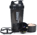 Sticla Shaker proteine,16 oz Shake Cup pentru pulbere de proteine cu stocare,Sport sticla de apă,Non alunecare 3 strat Twist off 3 oz Cupe cu Pill Tray Leak Proof Shake sticle pentru amestecuri de proteine