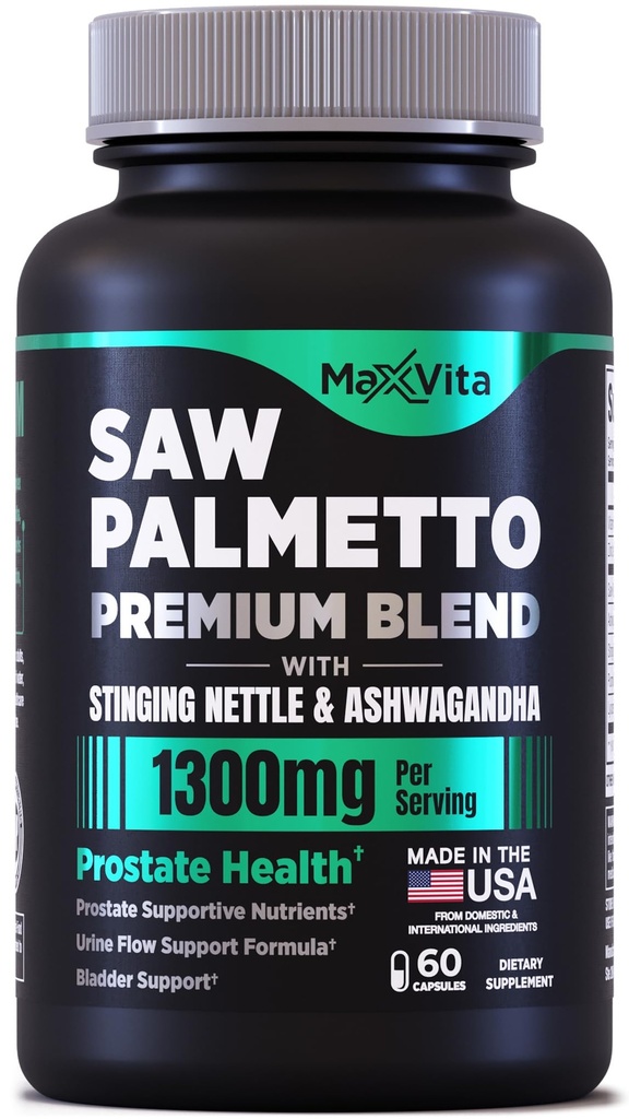 Prostate Premium - Saw Palmetto pentru bărbaţi, Stinging Nettle, Ashwagandha, Licopen, Bladder & Uurina Relief, Prostate Supliment pentru bărbaţi, 60ct