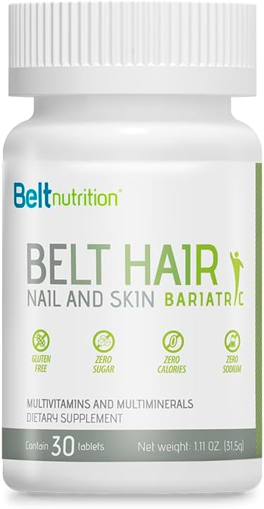 Curea de păr, unghie, și piele Bariatrice (Bypass gastric, Gastrectomie mânecă) Multivitamine și Mese multiminerale - nici o aromă - 1 lună de aprovizionare