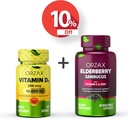 OrzAX Vitamina D3 10000 ui Elderberry Capsules, 2000mg Sambucus, Bundle