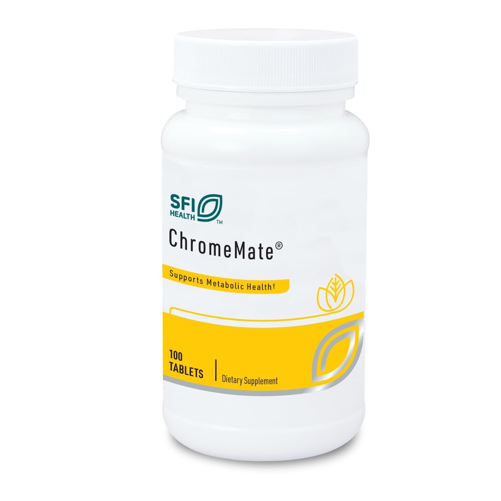 Klaire Labs SFI Health Chromemat - Crom cromat Polinicotinat 200mcg Supliment - Forma biodisponibilă de crom cu Niacin - Hipoallergenic (100 comprimate)