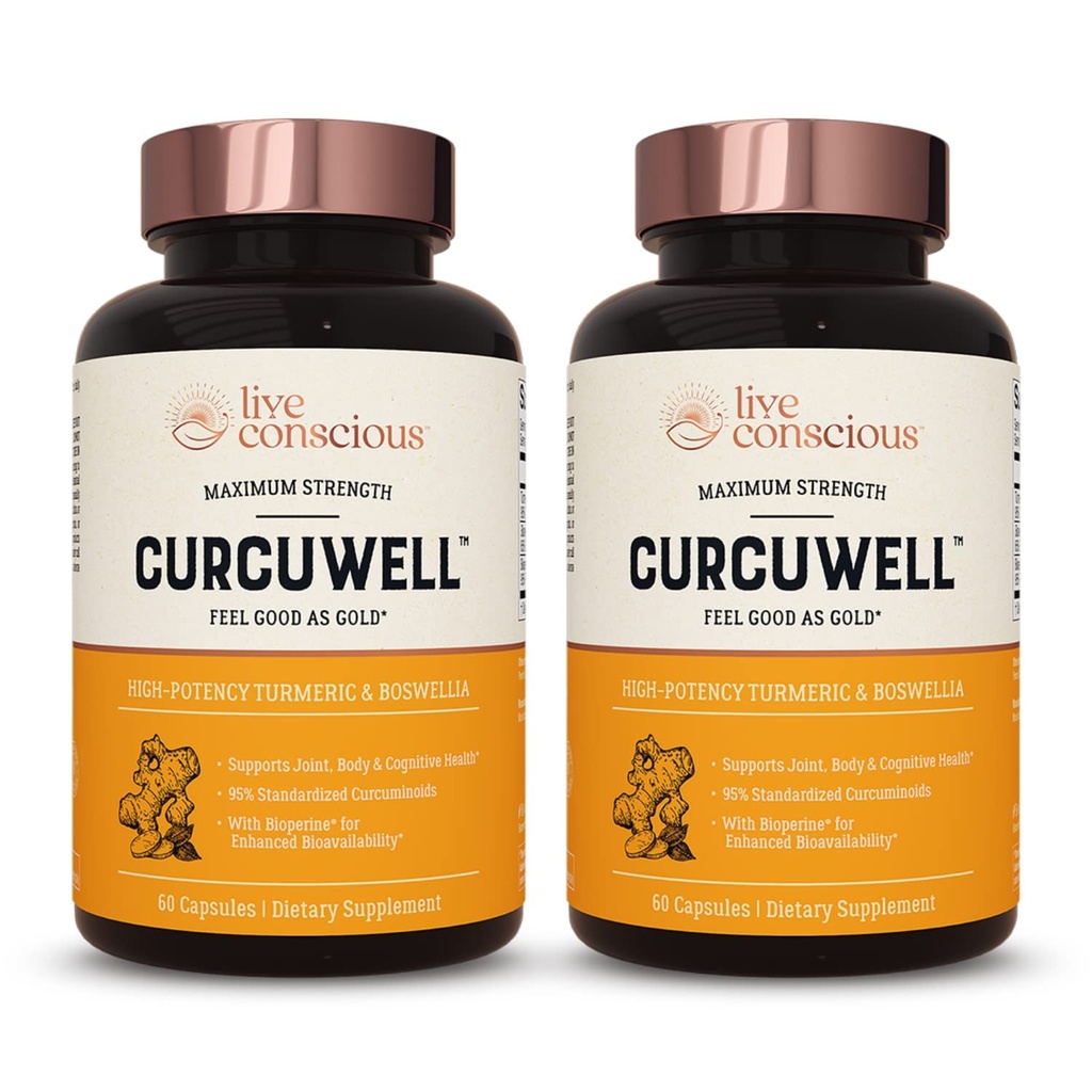 Live conştient CurcuWell - Curcumin şi Boswellia Blend 