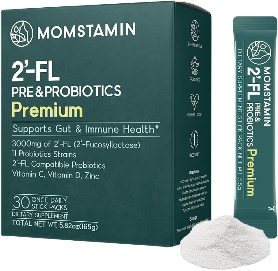MOMSTAMIN HMO (Lapte uman Oligosaccharides) Super Prebiotice și Probiotice pentru femei, Bărbați : Suplimentul imun digestiv 