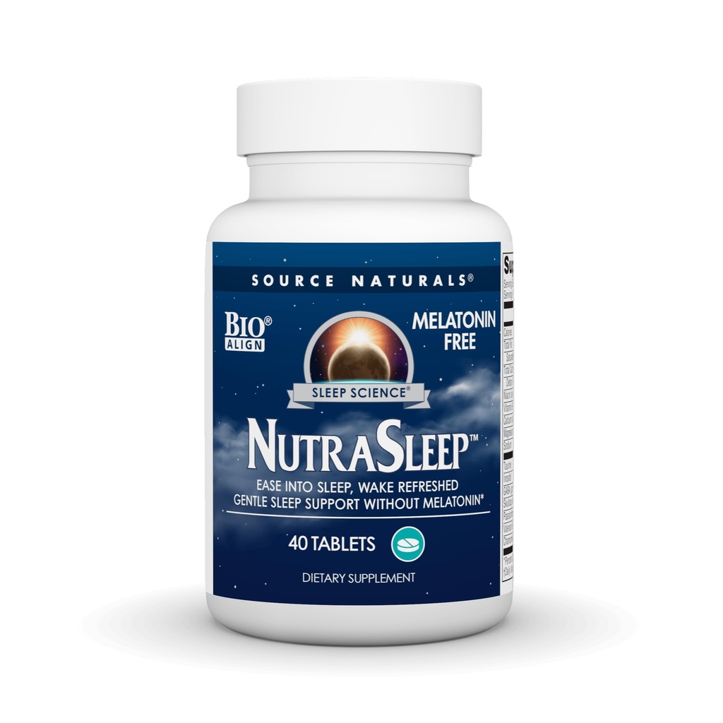 Sursa Naturals NutraSleep, Melatonin-Free Multi-Nutrient & Herb Complex, Vegetarian Formula pentru suport de relaxare - 40 comprimate