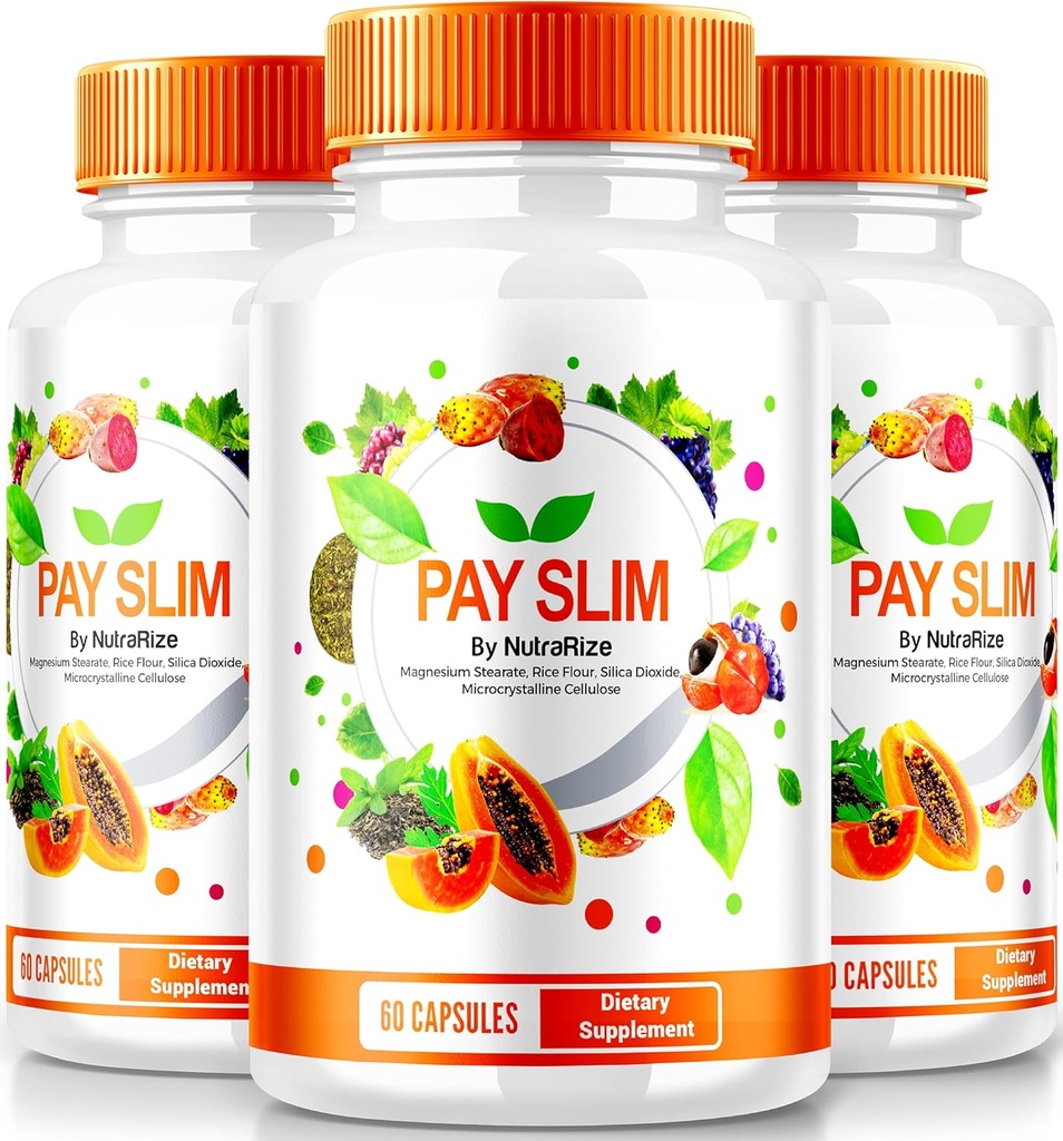 NutraRize (3 ambalaj) Pay capsule slim, PaySlim Toate-naturale supliment pentru pierderea in greutate sanatoasa, Formula Premium pentru a atinge organisme și obiective de fitness, Recenzii oficiale (180 capsule)