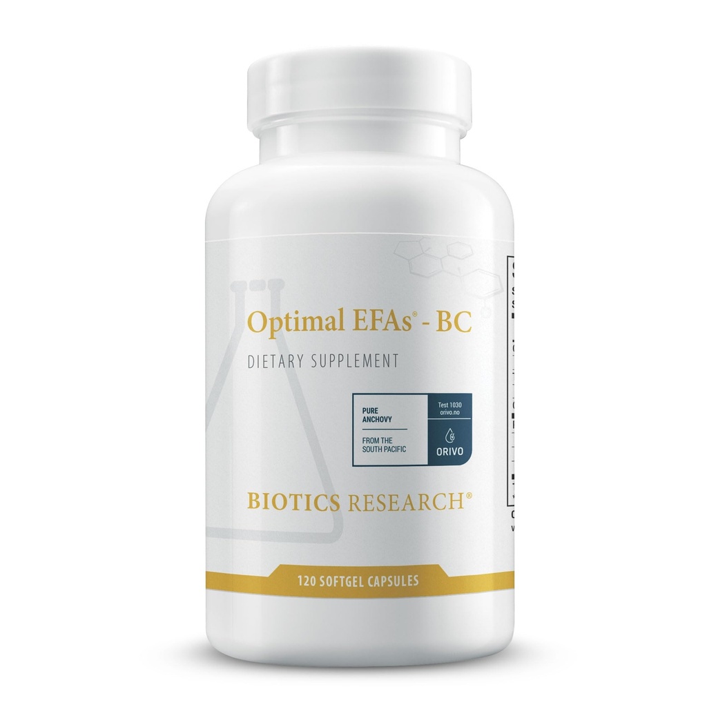 Biotics Research Optimal EFAs - BC, Brenda proprie de pește, semințe de in și ulei de semințe de coacăze negre. Echilibrul Omega3, 6 și 9 Acidi grași, 120 Softgels