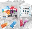 Micronized Creatin Monohidrat Powder + Electrolytes pulbere Pachete - Celtic Sare Varietate pachet (12 Pachete)