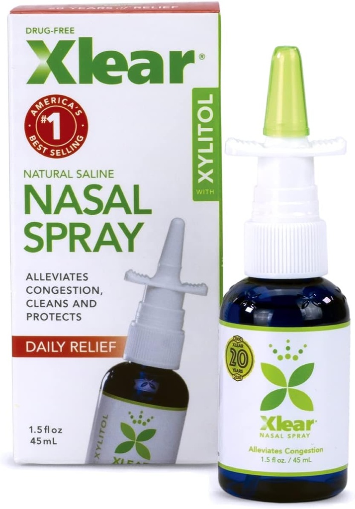 Spray Nasal Natural Xlear cu Xilitol, 1,5 fl oz (Pachet de 12)