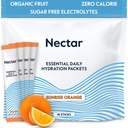 Pachete de hidratare nectar - Pachete cu praf de electroliză - fără zahăr sau calorii - Lichid lichid organic de fructe Daily IV Electroliti pulbere pentru dehidratare și rehidratare rapidă (Pachet Orange 18)