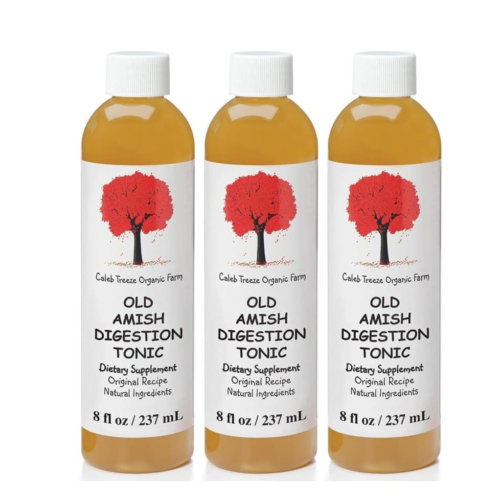 Caleb Treeze Old Amish Digestion Tonic (Formum: Stops Acid Reflux) 8 oz (Pachet de 3)