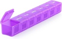 Sukuos Extra Large Weekly Pill Organizator, 7 Day Daily Pill Box Case Artrită prietenoasă, Silkscreen Printed Medicine Container cu Lid clar pentru vitamine, uleiuri de pește sau suplimente (Purple)