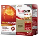 Labo Nutrition VesseCLEAR EX + NeuroREGAIN: Nattokinază NSK-SD, Elastin F pentru vase de sânge curate şi flexibile, suport cardiovascular şi circulaţie, PLASMALOGEN derivat de Scallop pentru deteriorarea creierului
