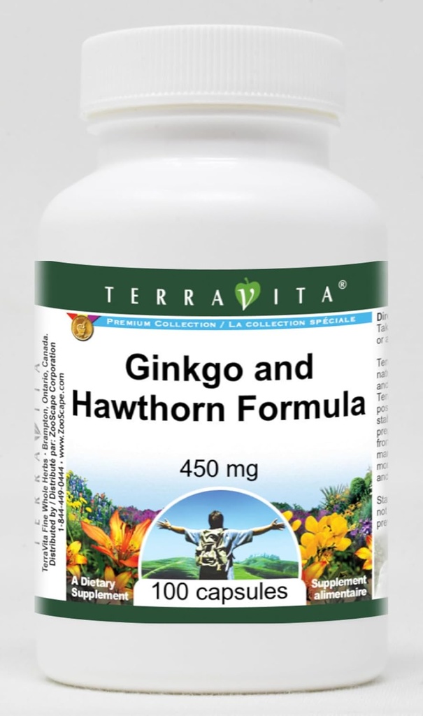 Ginkgo și Hawthorn Formula - 450 mg (100 capsule, ZIN: 514113)