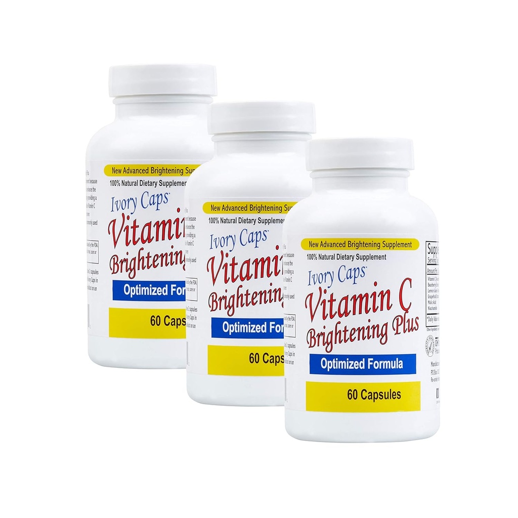 3 Pachet - Capace de ivorie Rezistenta maxima Vitamina C stralucire Plus 60 Capace