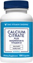 Citrat de calciu+Magnesium&Vitamina D,Multi-Mineral Bone Health Supplement,Vitamina D contribuie la absorbţia, Calciu 999mg, Magneziu 567mg, Vitamina D 612UI per doză zilnică (100 capsule) de Vitamina Shoppe