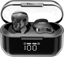 TOZO T18 Căști fără fir Bluetooth 5.3, IPX8 Urechi impermeabile, 4 Mic Call Clear Playtime cu LED Digital Display Charging Case, Stereo Bass Sunet 32 EQ personalizat prin APP