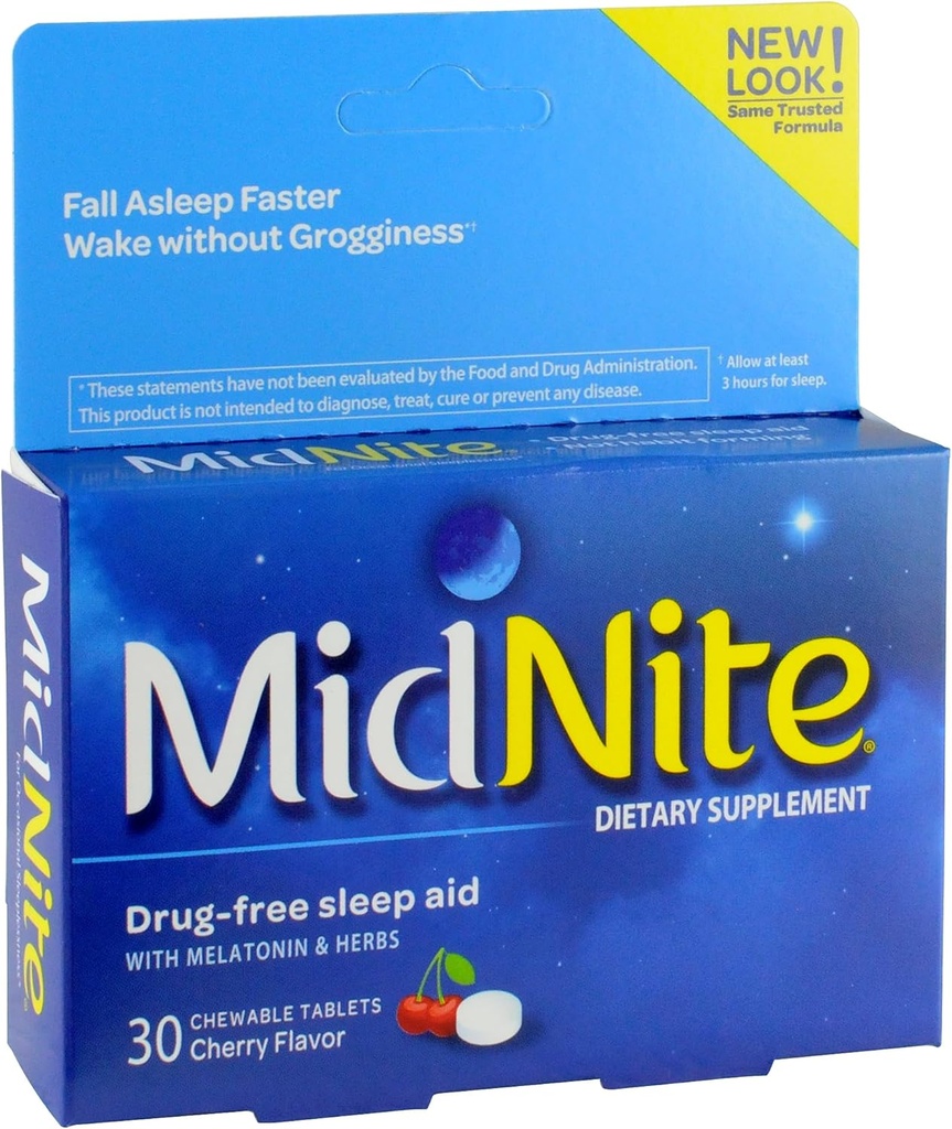 MidNite Natural Sleep Supplement, 30-Count Box (Pachet de 2)