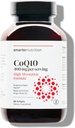 SMARTERNUTRIŢIE CoQ10 400 mg Absorbţie mare - Ubichinonă fermentată natural w/Organic ulei de măsline presat la rece - pentru sănătatea inimii, energie celulară - non-GMO, gluten gratuit - 60 Conte[30-zi de aprovizionare]