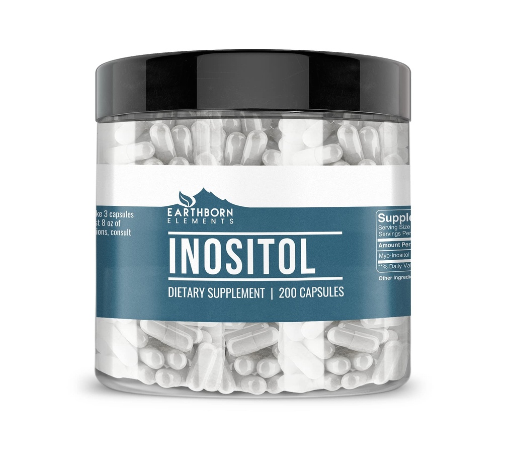 Elemente pământene Inositol 200 Capsule, Pure & Nediluat, fără aditivi