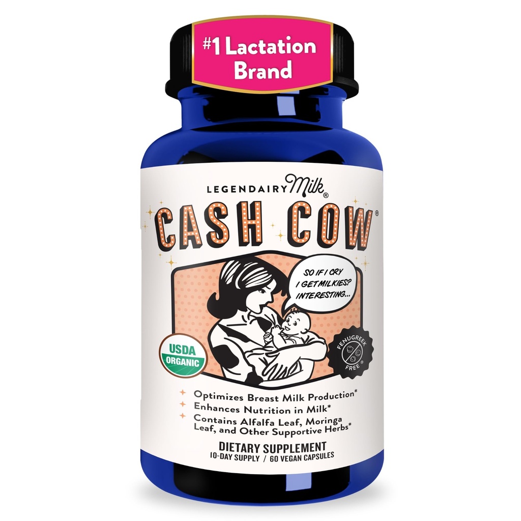 Legendairy Milk Cash Vaca Alăptarea Supliment, Moringa, Alfalfa, și Rue Alaptare Supliment pentru creșterea ofertei de lapte, Schinduf-Free, Certified Organic, Vegan, Non-GMO, 60 capsule