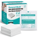 General Medi Steril Sponge-uri de gauze, 4" x 4" Pad-uri de rană non-Woven - Înfăşurate individual Pad-uri de bureți foarte absorbante pentru cushioning răni minore, Cuts & Burns Wound Care (60 Packs, 120 Pieces Total)