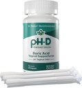 pH-D Feminin Health - Boric Acid Starter Bundle - pH-D Acid boric Sacrificii vaginale 12 Număr și 3 aplicatoare suplicatoare vaginale