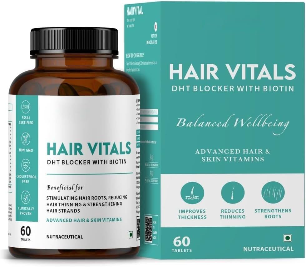 Generic Vitals păr DHT Blocker cu tablete de Biotin - Suppliment de păr cu Beta-Sitosterol 