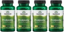 Swanson Probiotic pentru Digestive Health GI Tract Immune Support Travelers Suport 20 Miliarde CFU cu prebiotice FOS 60 Capsule Veggie (4 ambalaj)