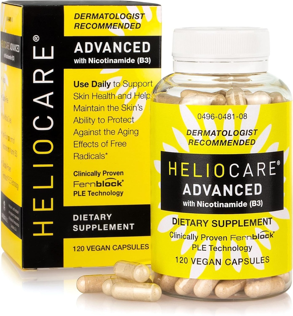 El-lioc-a-re Adv-ANC-ed Niacin B3 Supliment: Fernblock PLE extract 240 mg per servire - Suporturi Skin Cell Health W/Antioxidant Rich Vitamina B3 Niacin 500 mg - 120 Vegan capsule