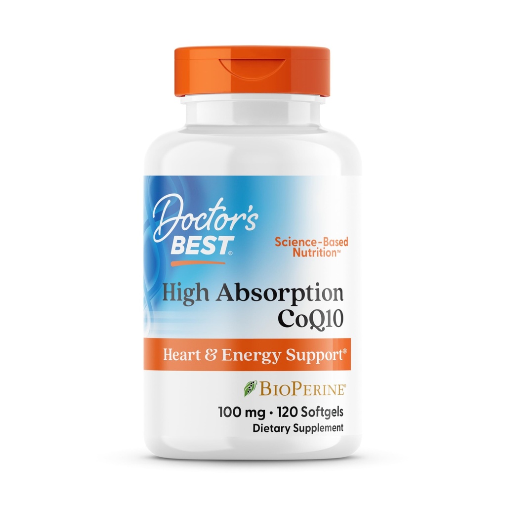 Cel mai bun CoQ10 de înaltă absorbție a medicului cu BioPerine, Gluten gratuit, Fermentat natural, Heart Health, Producție de energie, 100 mg, 120 Conte