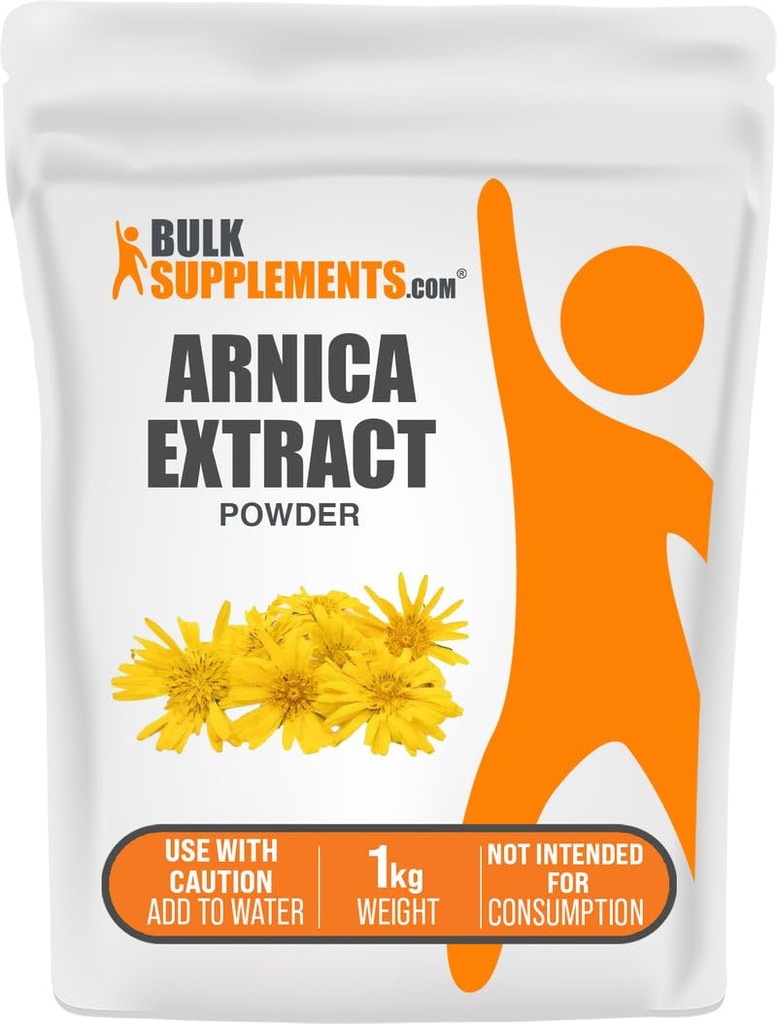 BulkSupplements.com Arnica Extract pulbere - Supliment vegetal, din flori Arnica uscate, serviri Vary per utilizare, 1kg (2,2 lbs) (Pachet de 1)