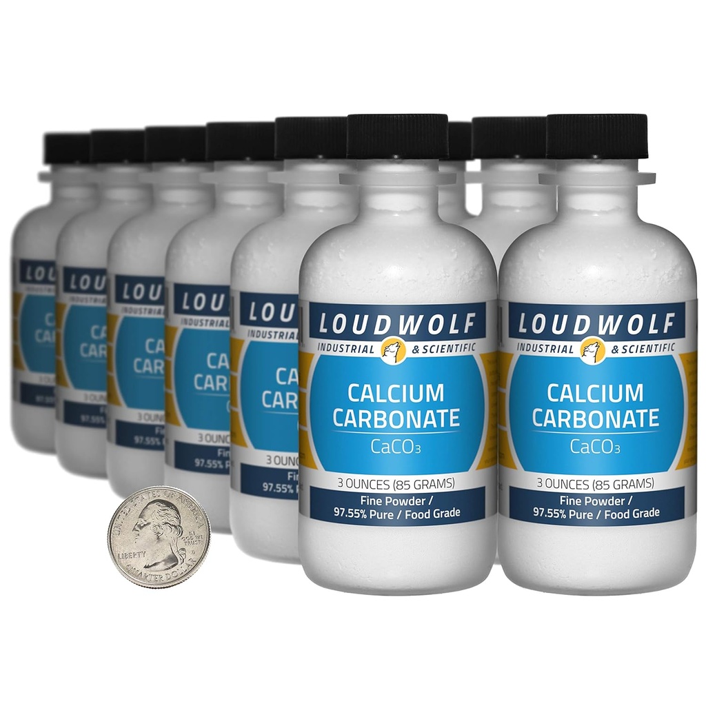Carbonat de calciu / 2,3 Lire / 12 Sticle / 97,55% Pure Food Grad/Fine Pulbere